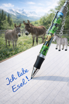 Kugelschreiber mit Eselanhänger